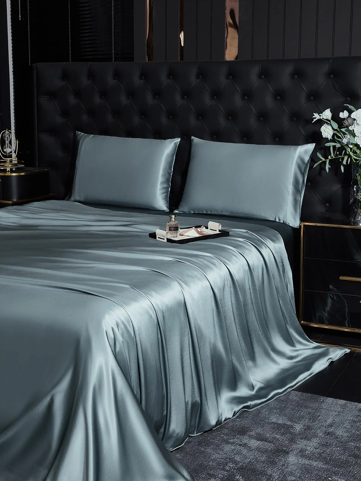 19Momme 3Pcs Silk Set Duvet Cover+2x Pillowcases - Image 78