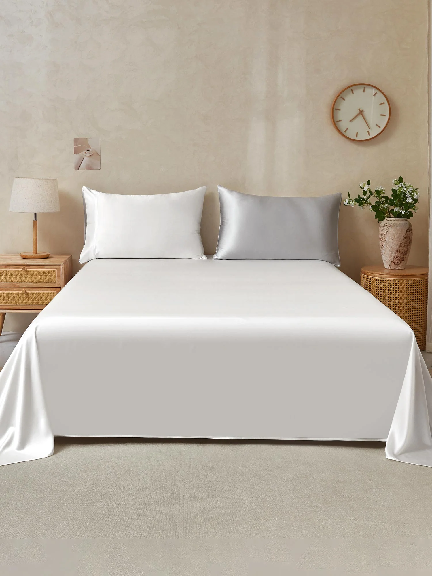 22Momme 3Pcs Silk Set Flat Sheet+2x Pillowcases - Image 64