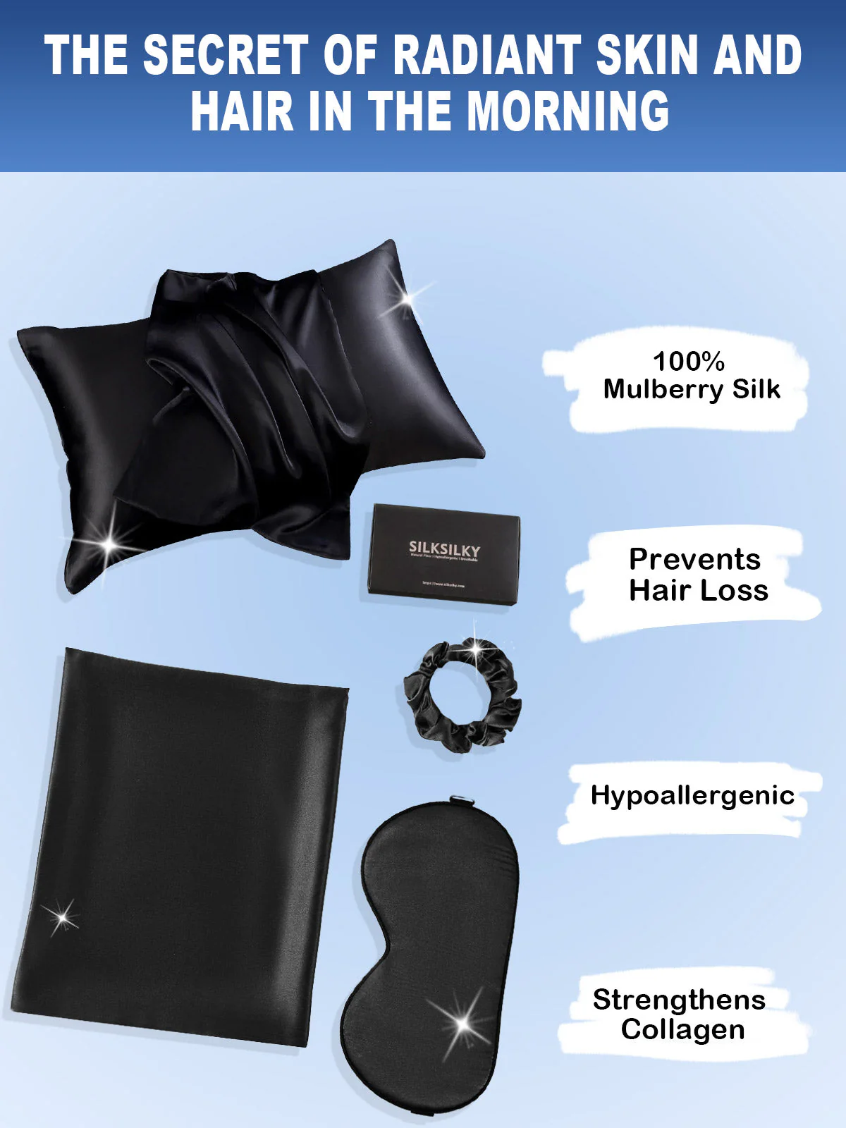 19Momme Silk Skin-Friendly Beauty Sleep Set (Hidden Zipper Pillowcase) - Image 13