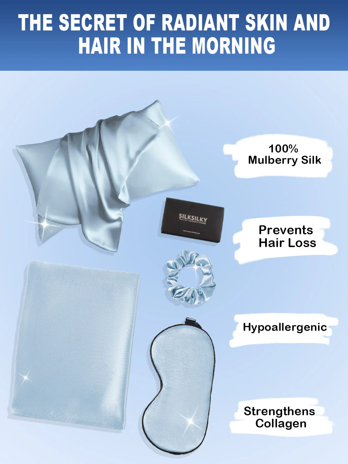 19Momme Silk Skin-Friendly Beauty Sleep Set (Hidden Zipper Pillowcase) - Image 58
