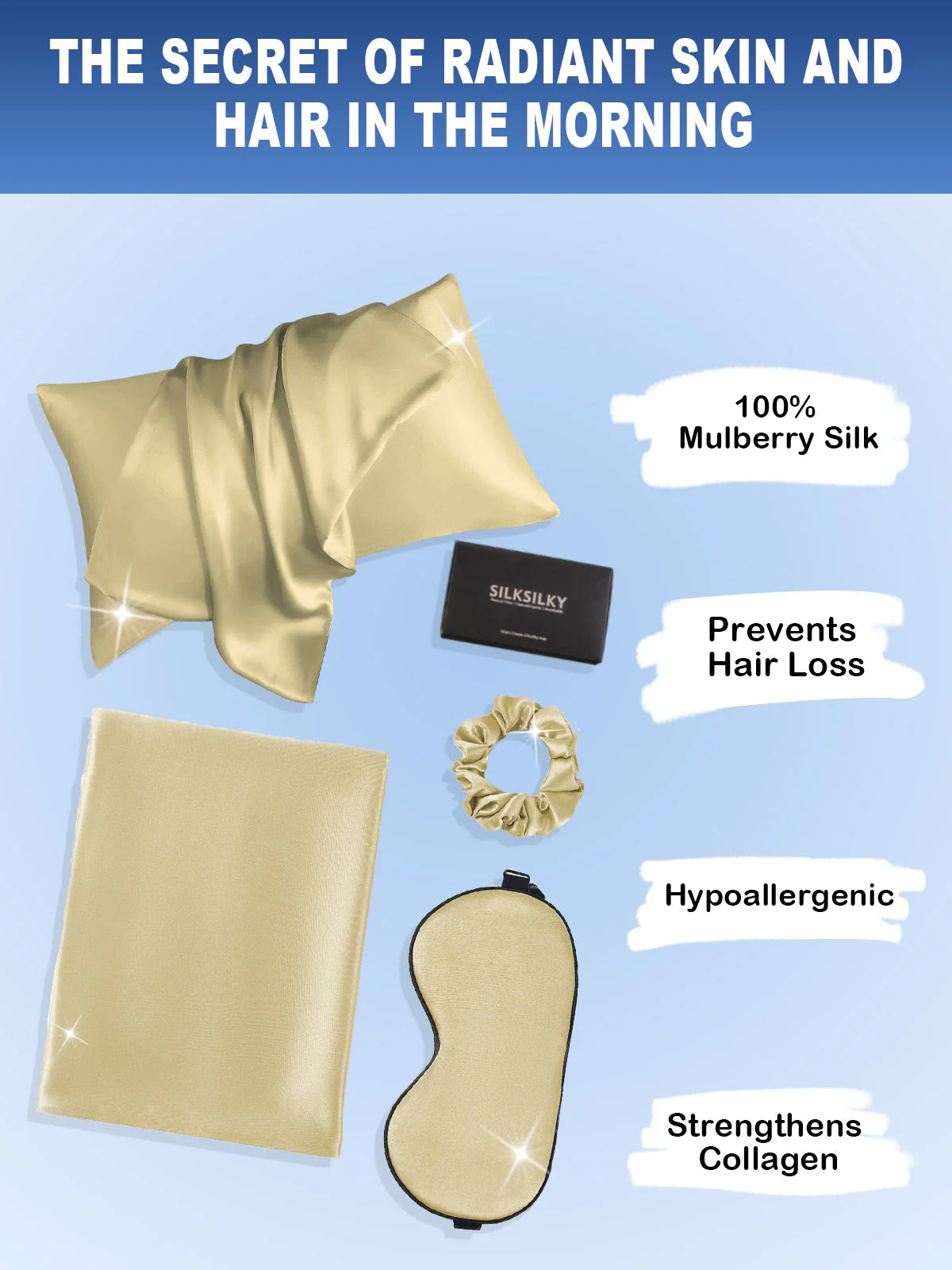 19Momme Silk Skin-Friendly Beauty Sleep Set (Hidden Zipper Pillowcase) - Image 64