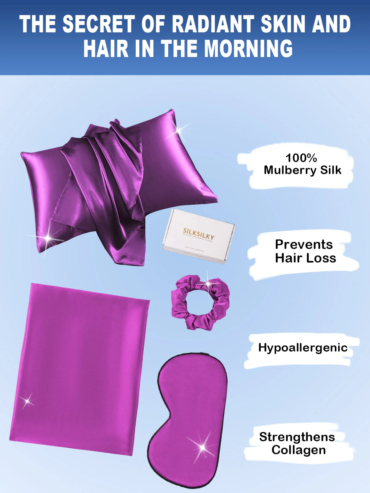 19Momme Silk Skin-Friendly Beauty Sleep Set (Hidden Zipper Pillowcase) - Image 69