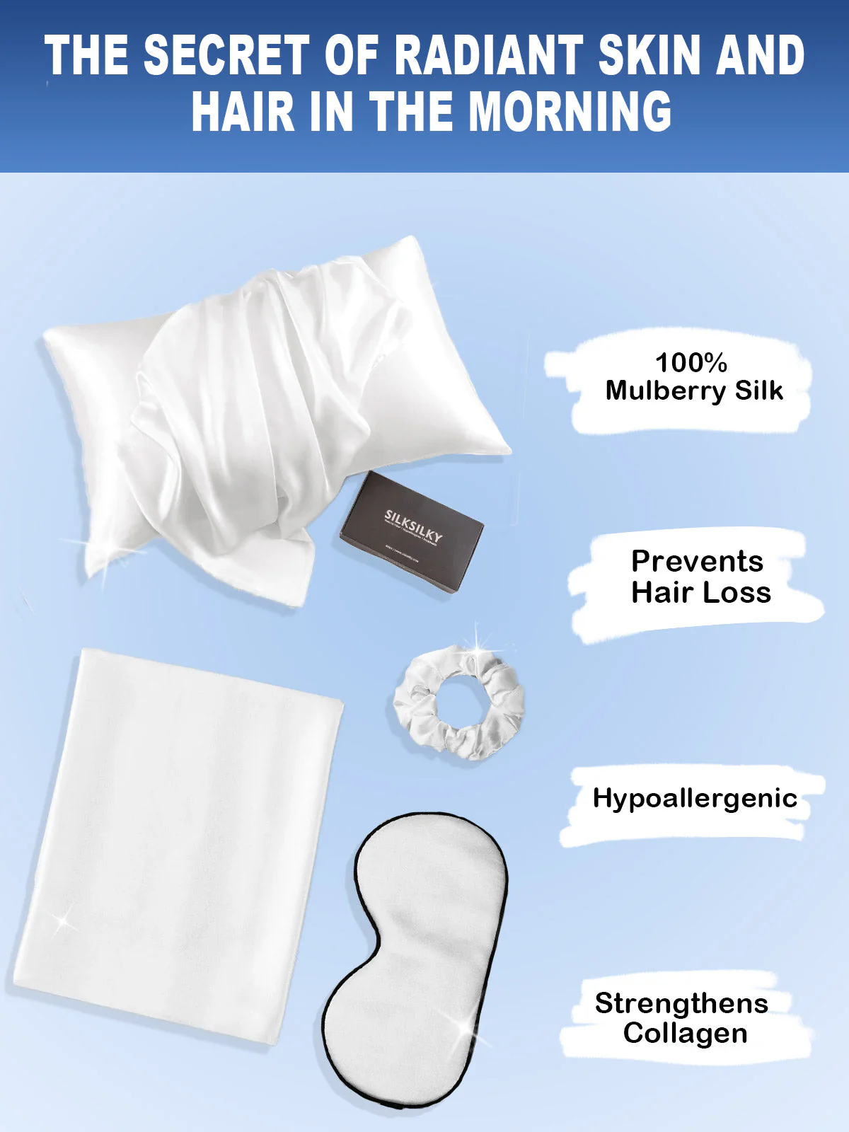 19Momme Silk Skin-Friendly Beauty Sleep Set (Hidden Zipper Pillowcase) - Image 8