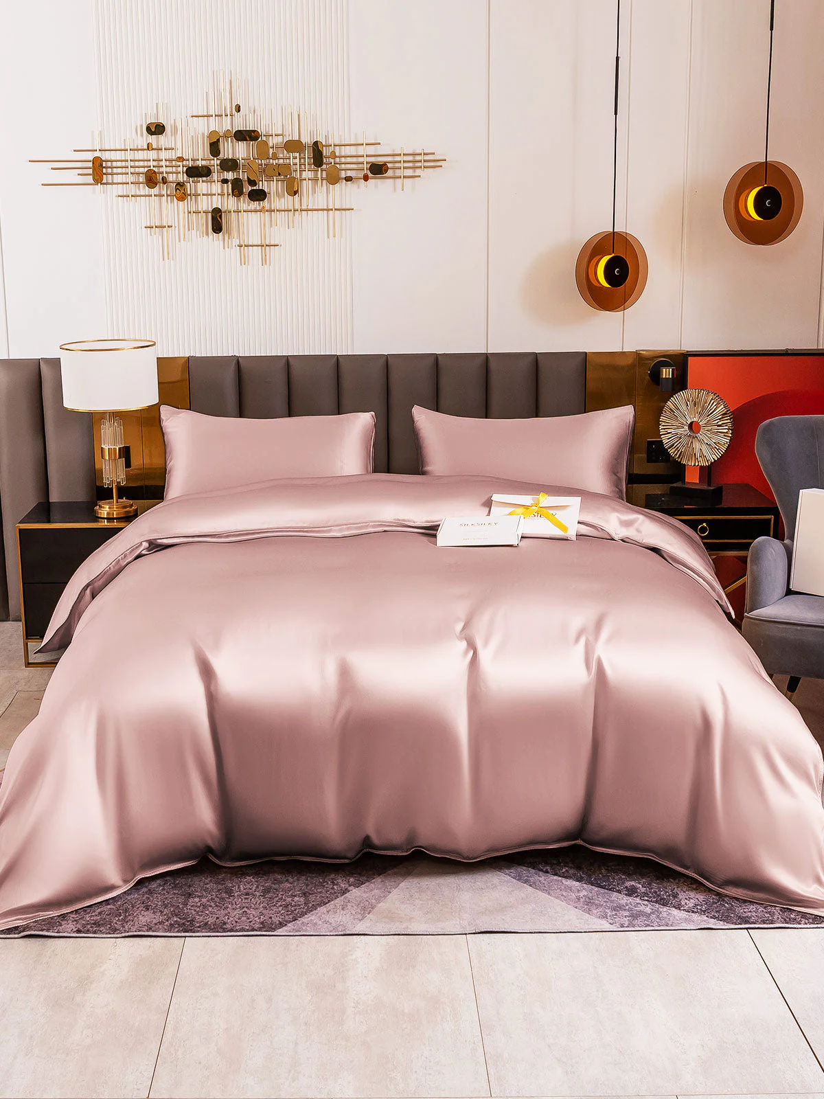 19Momme 4Pcs Silk Set Duvet Cover+Fitted Sheet+2x Pillowcases - Image 55