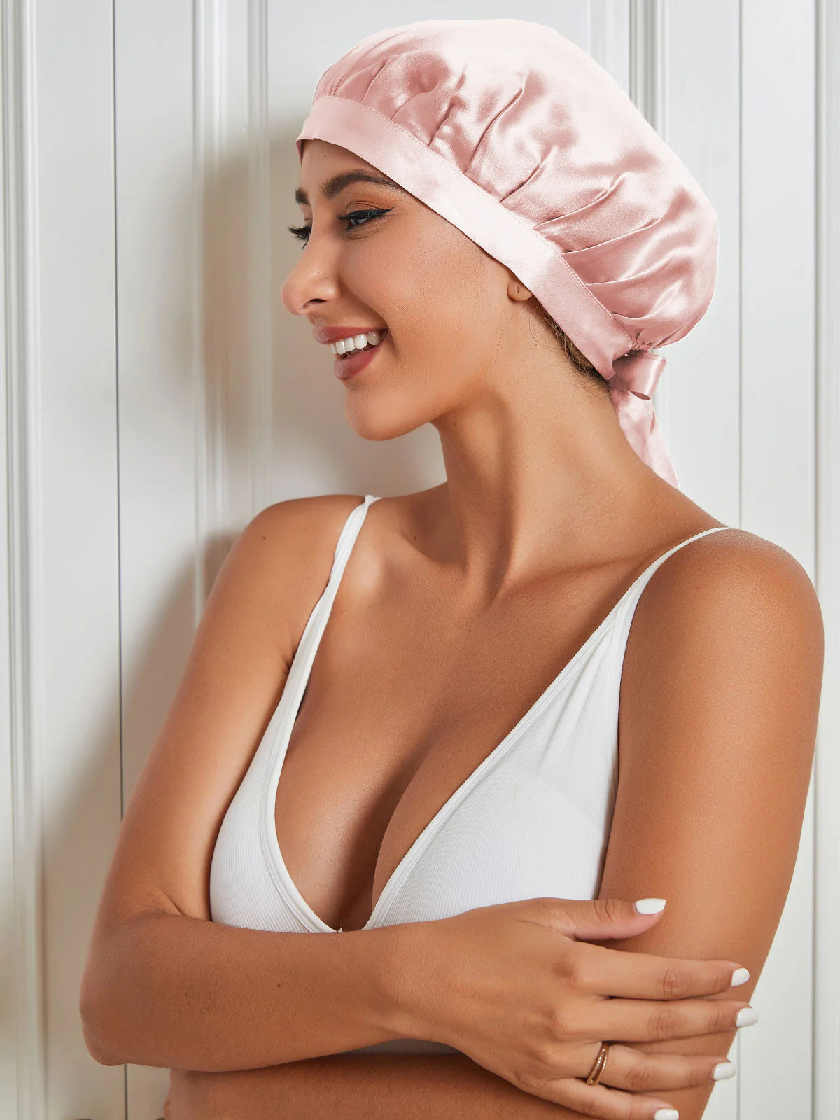 Pure Silk Classic Bonnet with Ribbons - Image 26